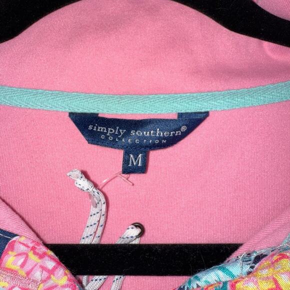 Simply Southern Sz M 1/4 Button Pullover Preppy Beach Tropical Comfy - Picture 4 of 11